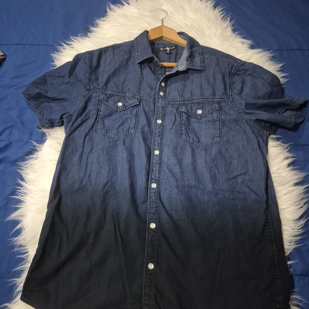INC International Concepts Denim Blue Button Down Shirt